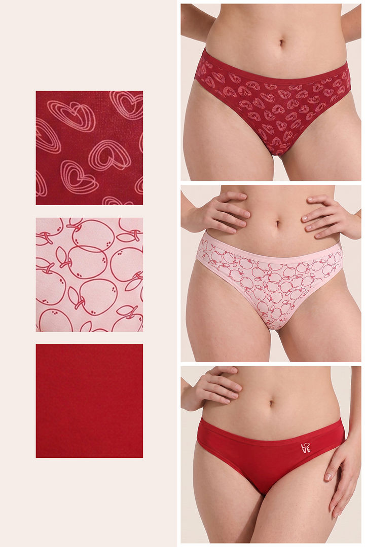 Zivame Regular Rise Full Coverage Bikini Panty (Pack of 3) - Multicolor — image 2